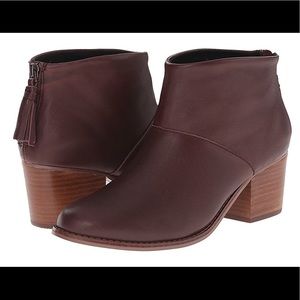 TOMS Leita Leather Bootie In Oxblood Size 10